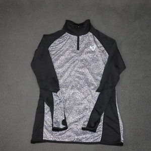 Mad Oxx Activewear Shirt Mens X-Large Gray 1/4 Zip Running Long Sleeve Polyester